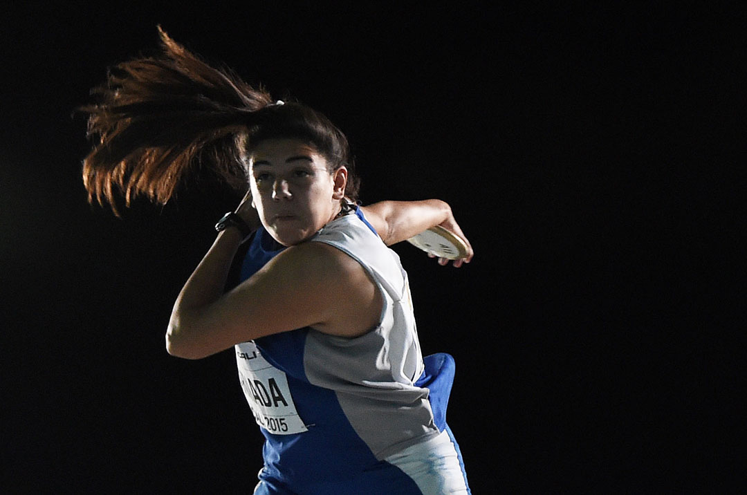 CALI, COLOMBIA - JULY 15: Ailen Armada of Argentina in action during the Girls Discus Throw Final on day one of the IAAF World Youth Championships, Cali 2015 on July 15, 2015 at the Pascual Guerrero Olympic Stadium in Cali, Colombia. (Photo by Buda Mendes/Getty Images for IAAF)