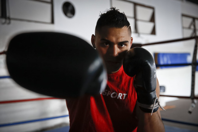 BUENOS AIRES, ARGENTINA - MAY 27: Heavyweight boxer Yamil Peralta of Argentina poses during an exclusive portrait session at CeNARD on May 27, 2016 in Buenos Aires, Argentina. (Photo by Gabriel Rossi/LatinContent/Getty Images)