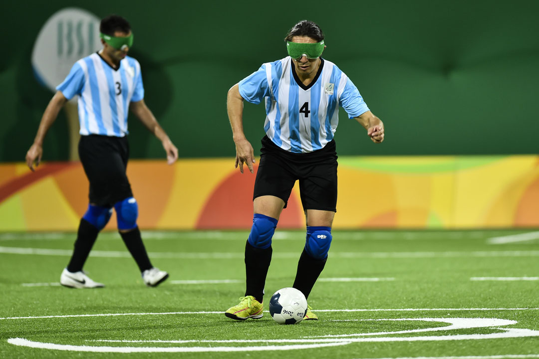 RIO DE JANEIRO, BRAZIL - SEPTEMBER 09: Froilan Padilla during the Men's Football 5-a-side between Argentina and Mexico at the Olympic Tennis Centre on Day 2 of the Paralympic Games on September 9, 2016 in Rio de Janeiro, Brazil. (Photo by Bruna Prado/Getty Images)